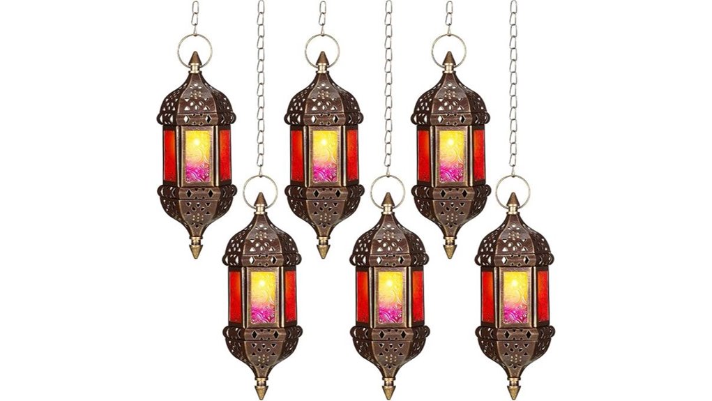six piece moroccan hexagon lantern