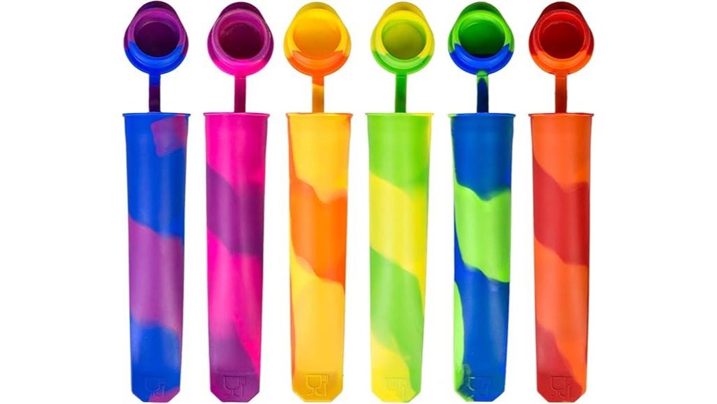 six piece silicone popsicle molds