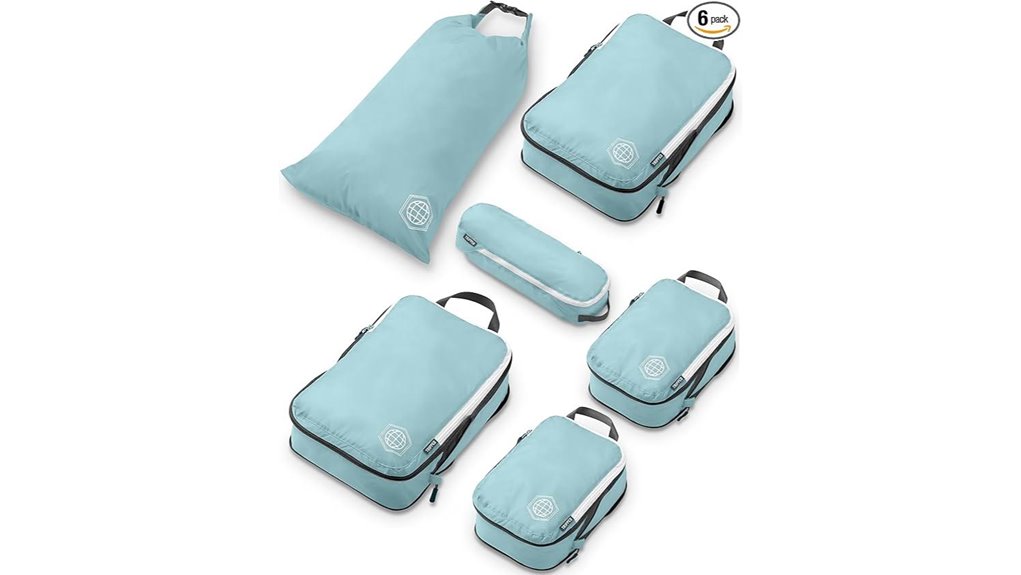 six piece teal compression cubes