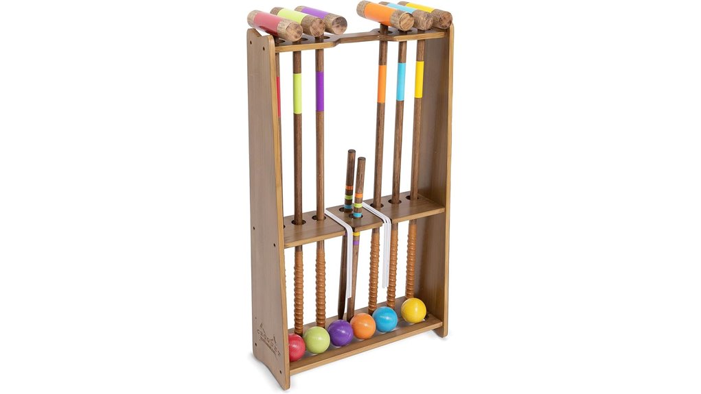 six player croquet set stand