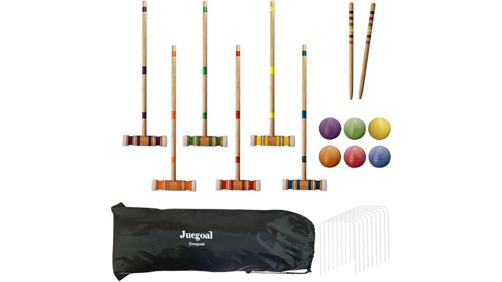 six player wooden croquet set
