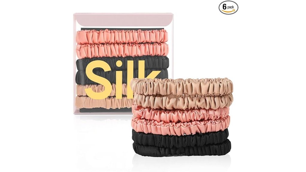 six silk 22 momme scrunchies