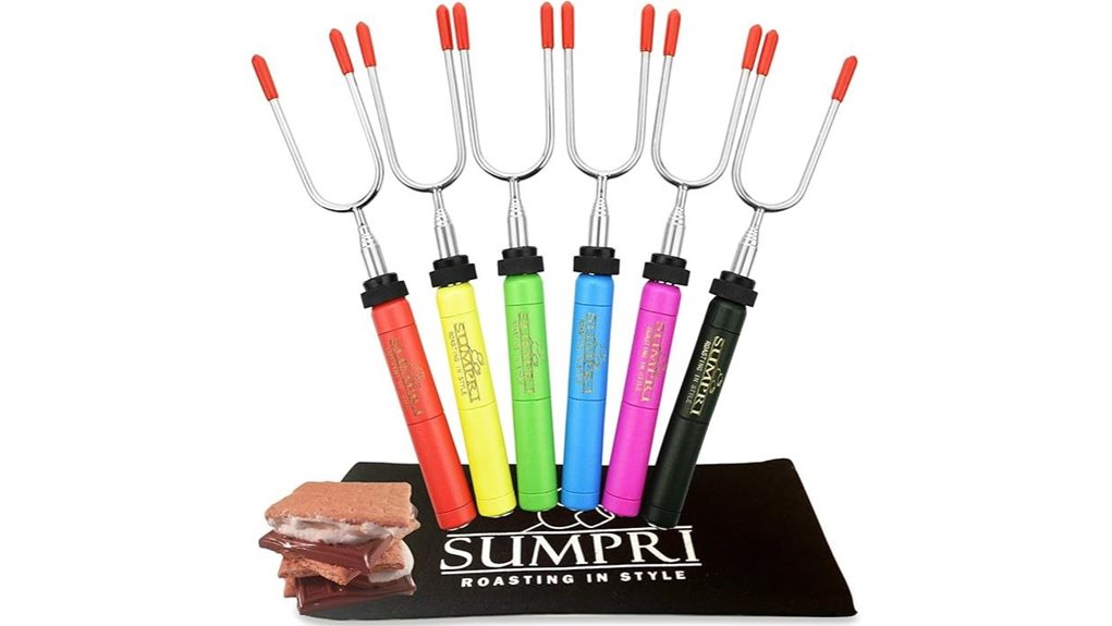 six smores roasting sticks