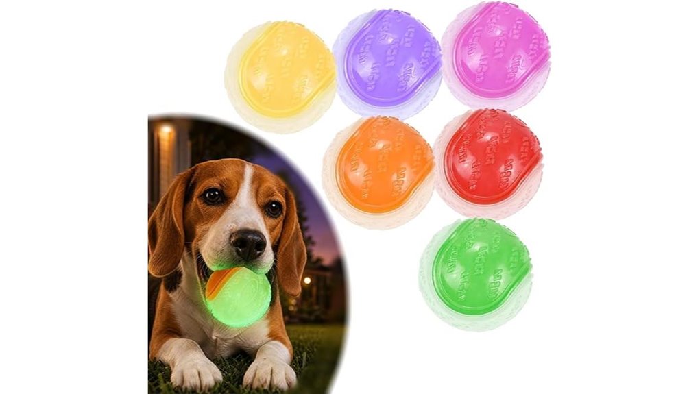six squeaky glow dog balls