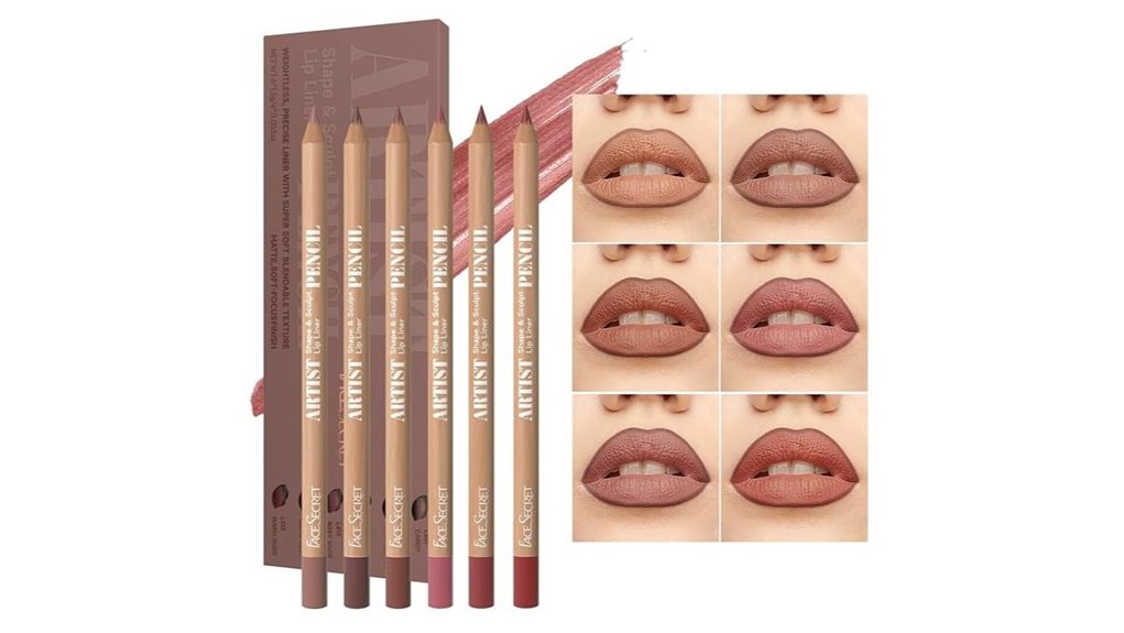 six waterproof matte lipliners