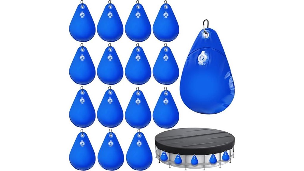 sixteen hooked pvc weights