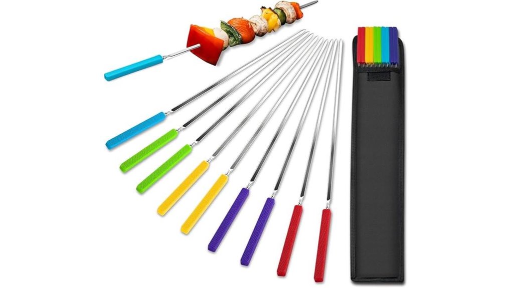 sixteen inch stainless silicone skewers