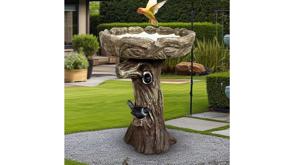 skyfire 23 inch tree trunk birdbath