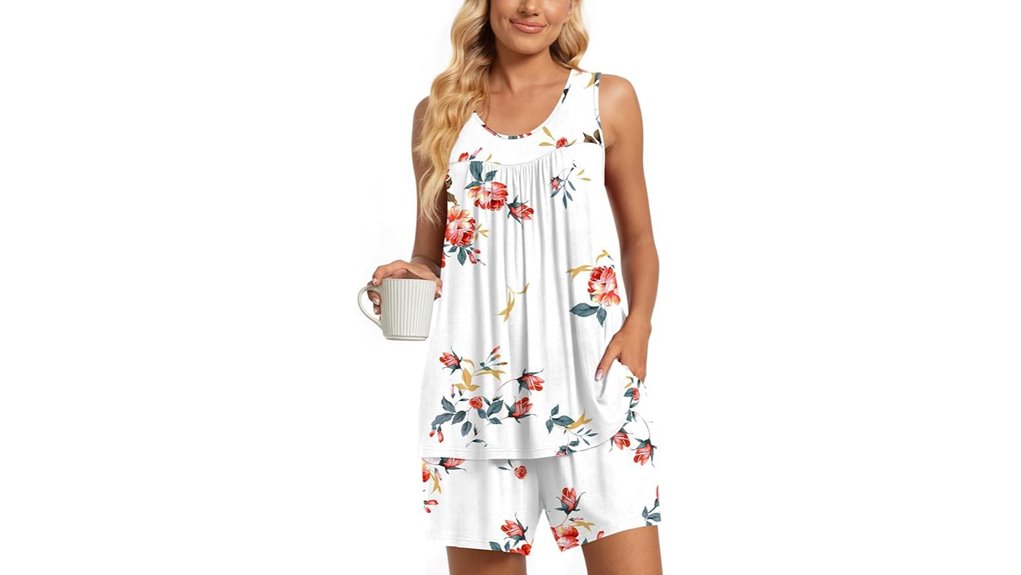 sleeveless pockets pajama set