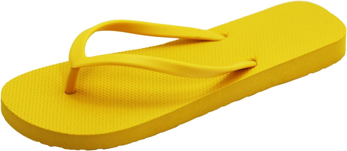 slim rubber shower flip flops