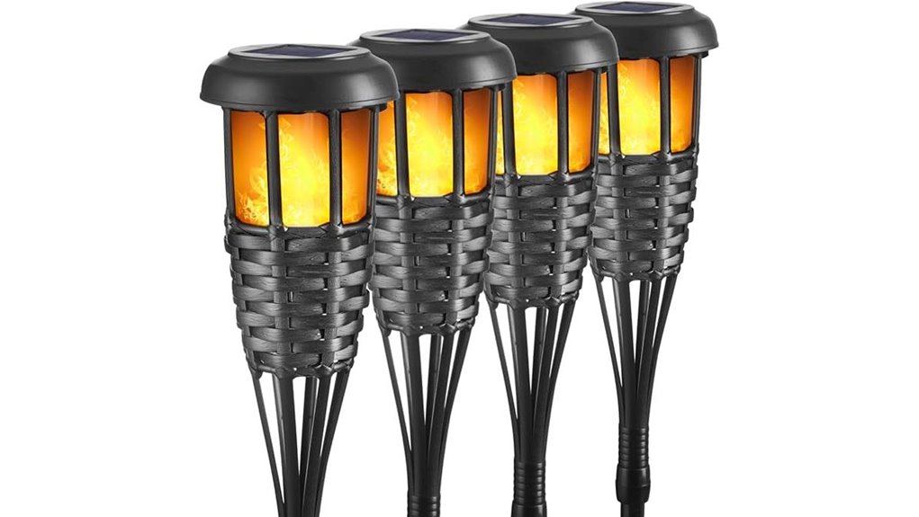 solar bamboo tiki torches
