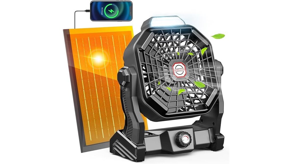 solar powered 40 hour 8 inch fan