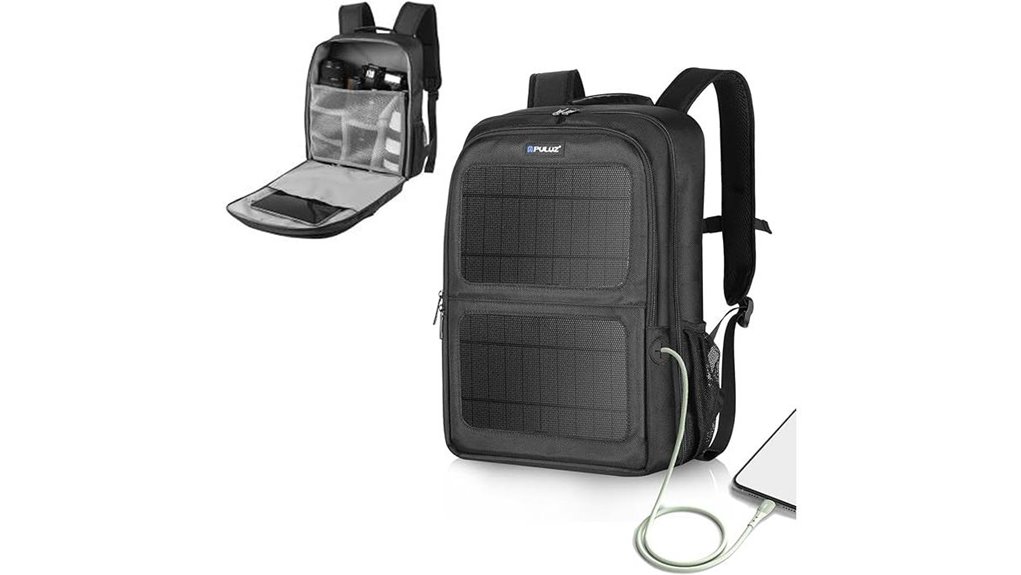 solar powered camera laptop backpack