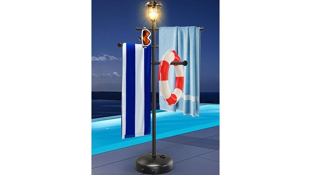 solar powered wheeled towel rack