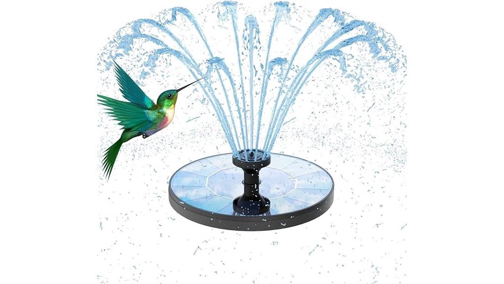solar six nozzle birdbath fountain