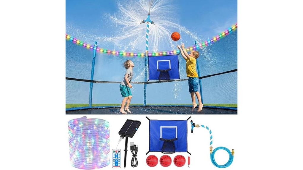 solar trampoline sprinkler hoop