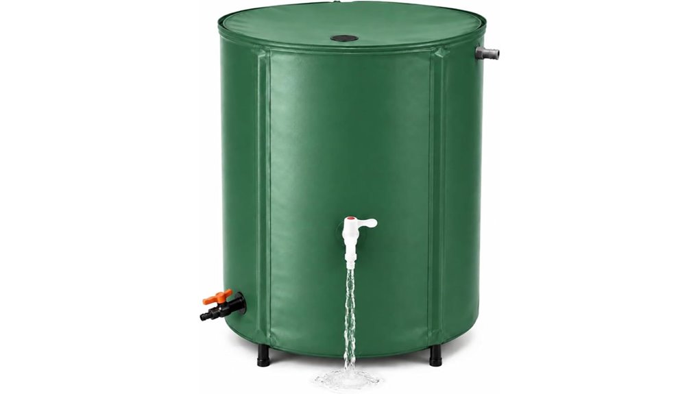 spigot equipped 66 gallon rain barrel