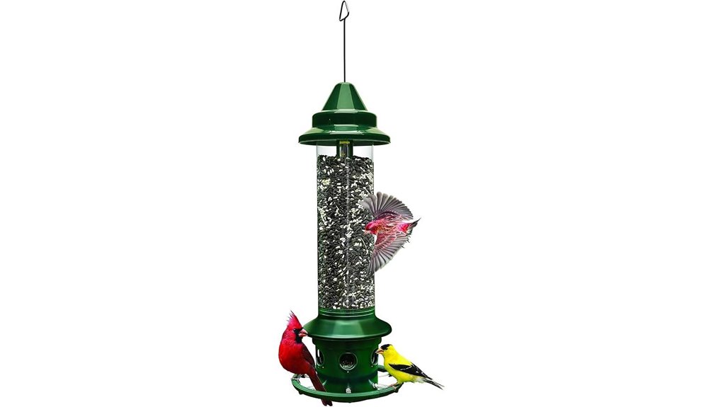 squirrel buster green bird feeder