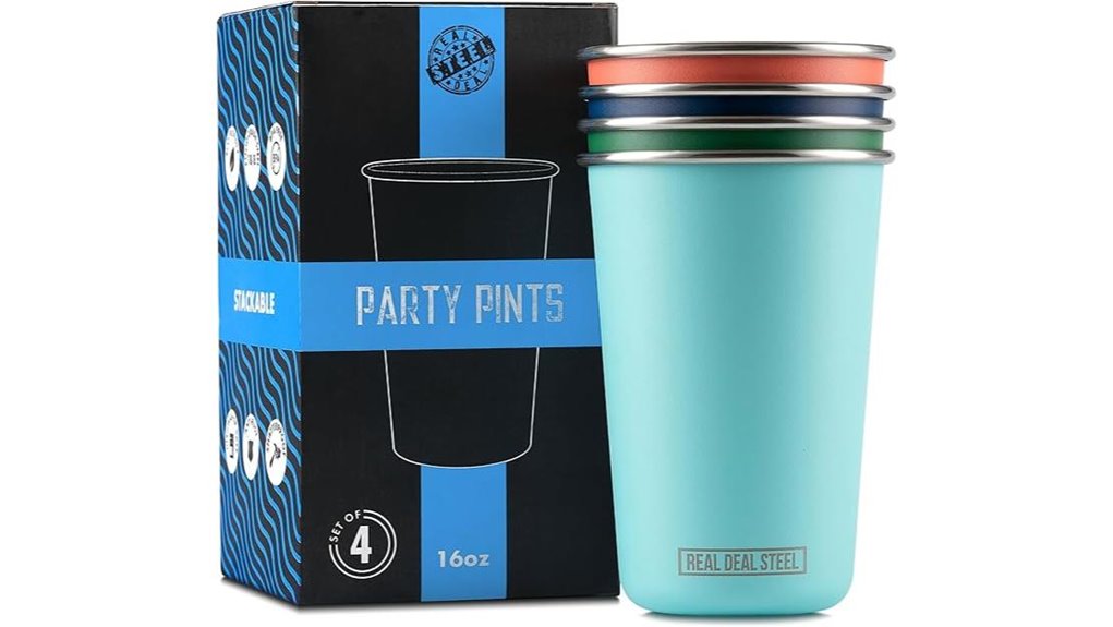 stackable 16oz steel pints