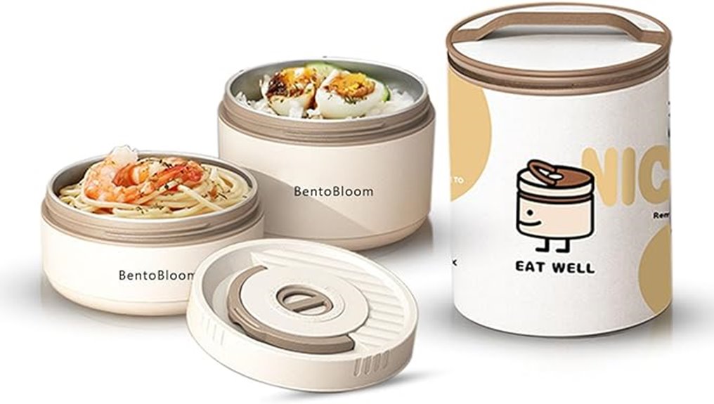 stackable white bento box