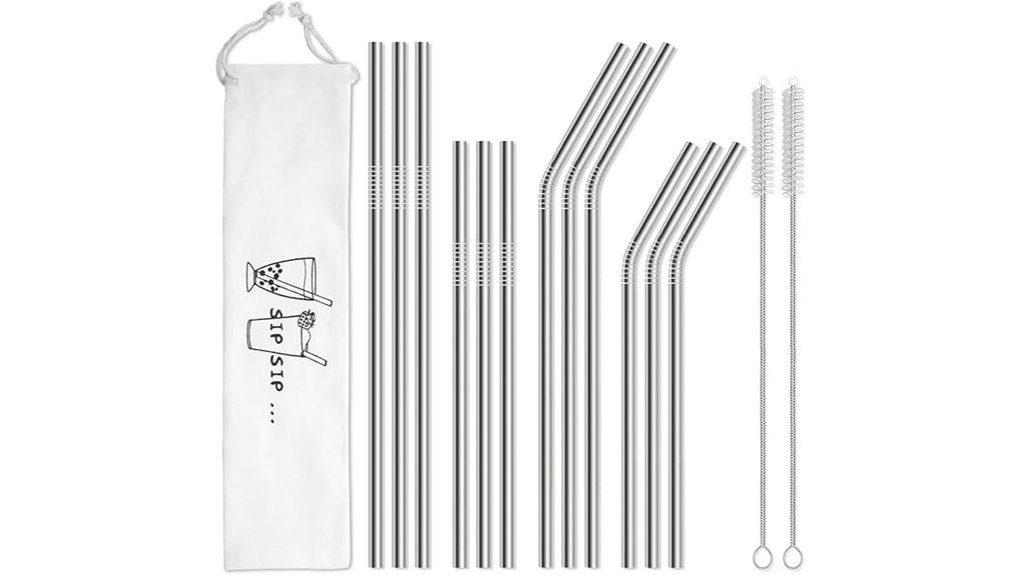 stainless 12 pack straws case