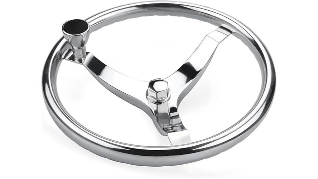 stainless 3 spoke steering wheel