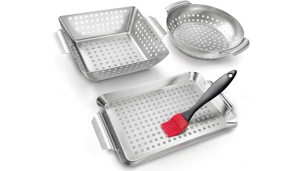 stainless grill basket brush