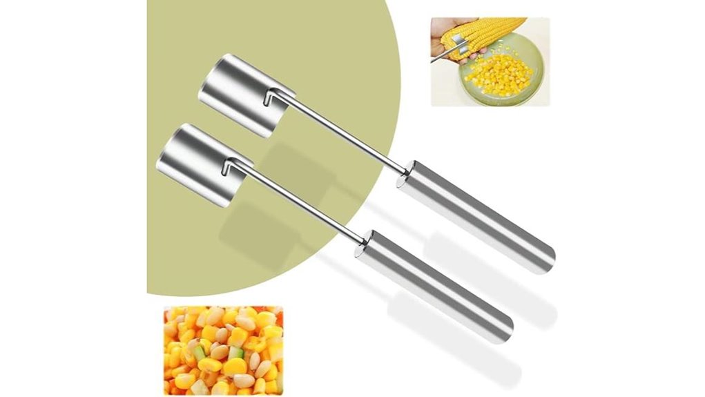 stainless long handle corn pair