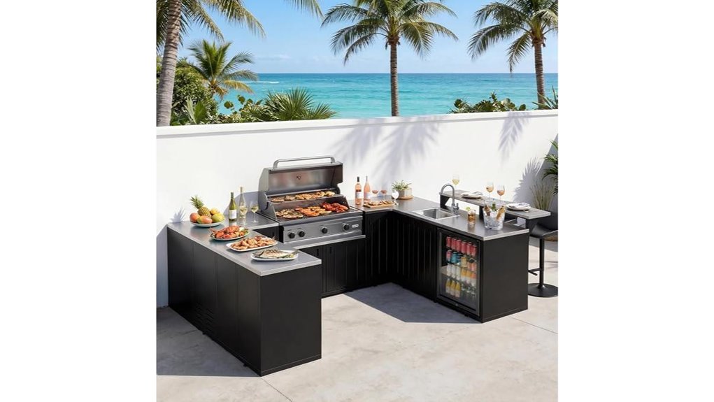 stainless outdoor kitchen island
