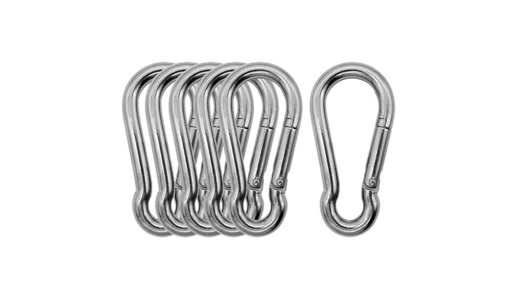 stainless six unit pack carabiners
