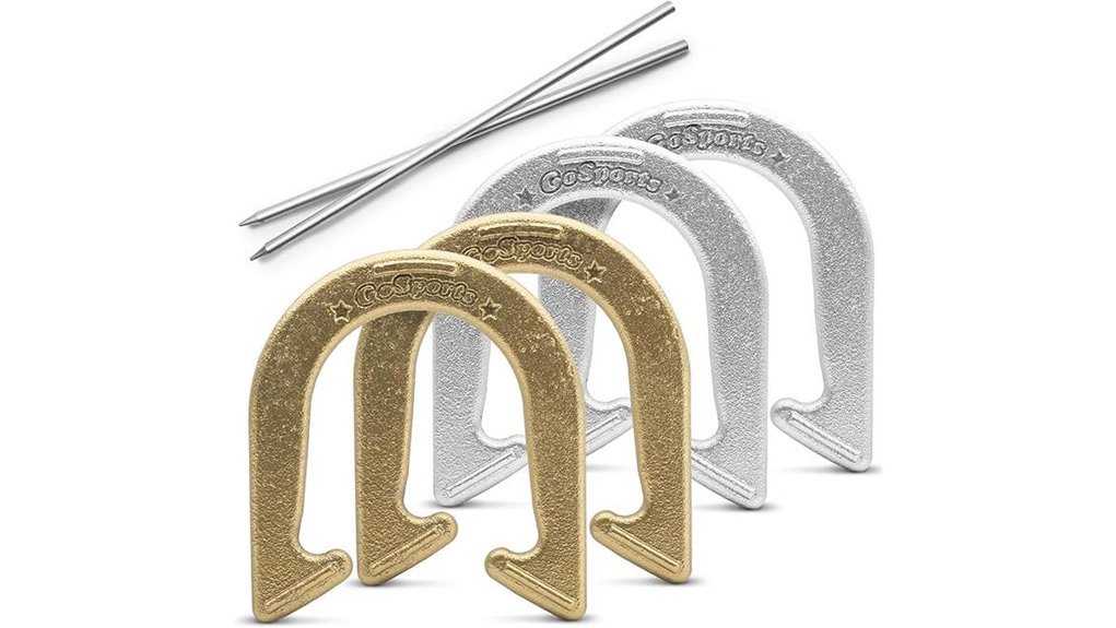 steel horseshoes gold silver