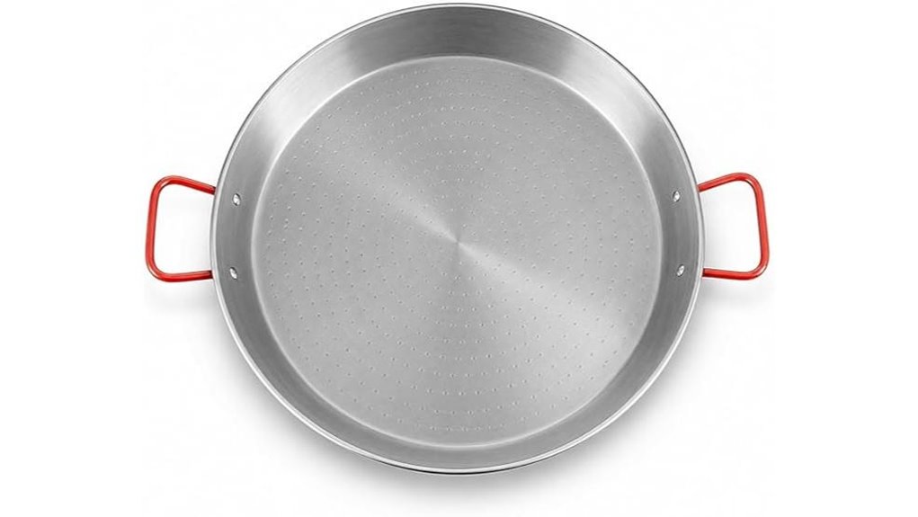 steel red handled 18 inch paella