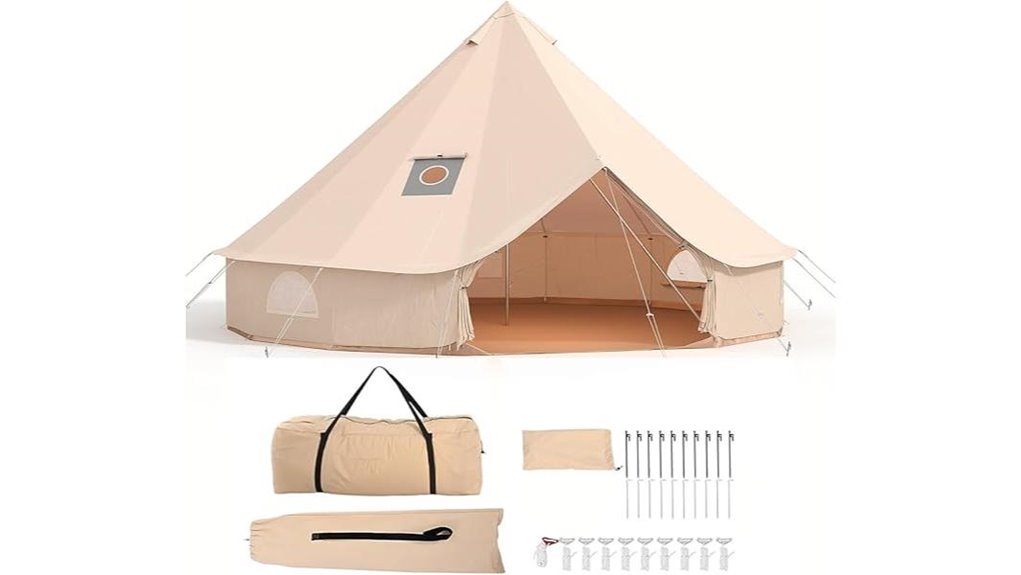 stove equipped canvas bell glamping