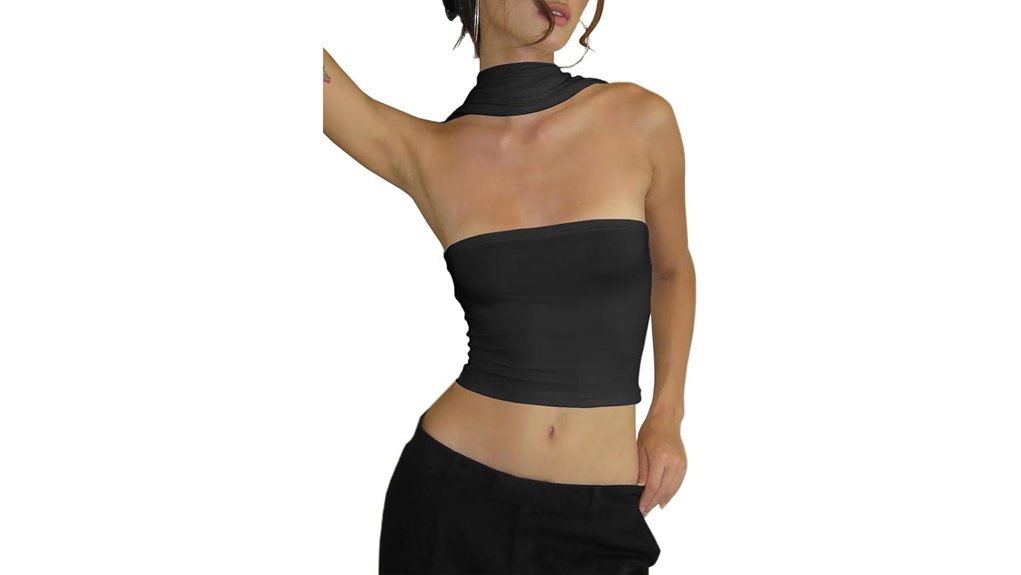 strapless halter crop top