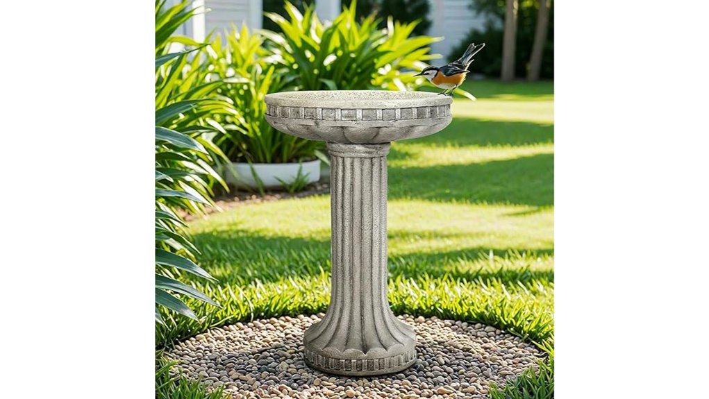 sunjet 24 inch pedestal birdbath