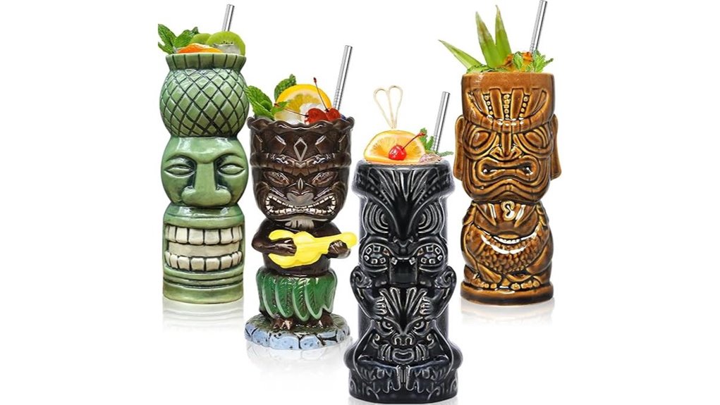 suprobarware tiki 4 cup set