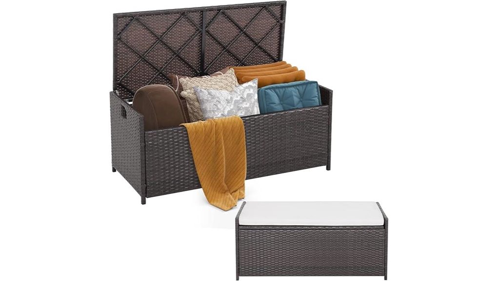 tangkula 34 gallon outdoor bench
