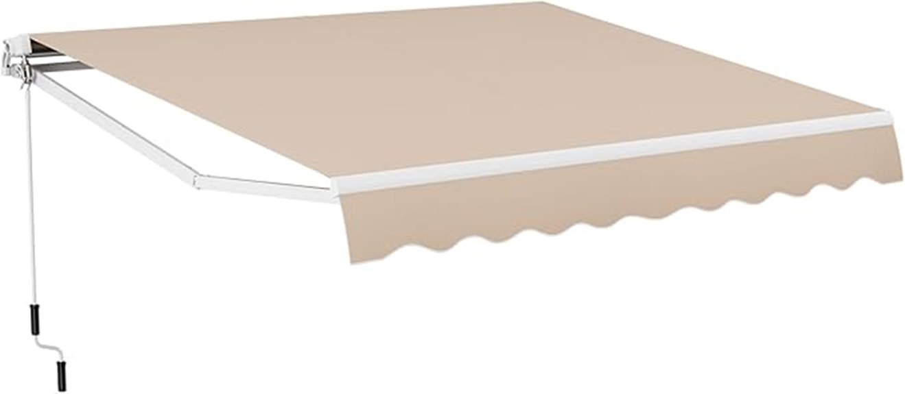 tangkula aluminum retractable awning
