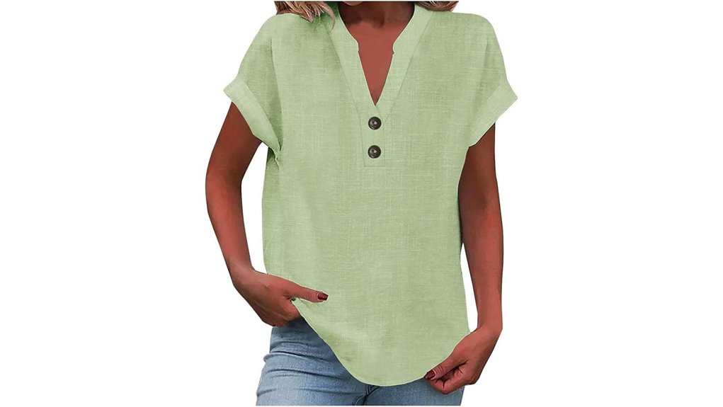 tatumaie linen v neck shirt