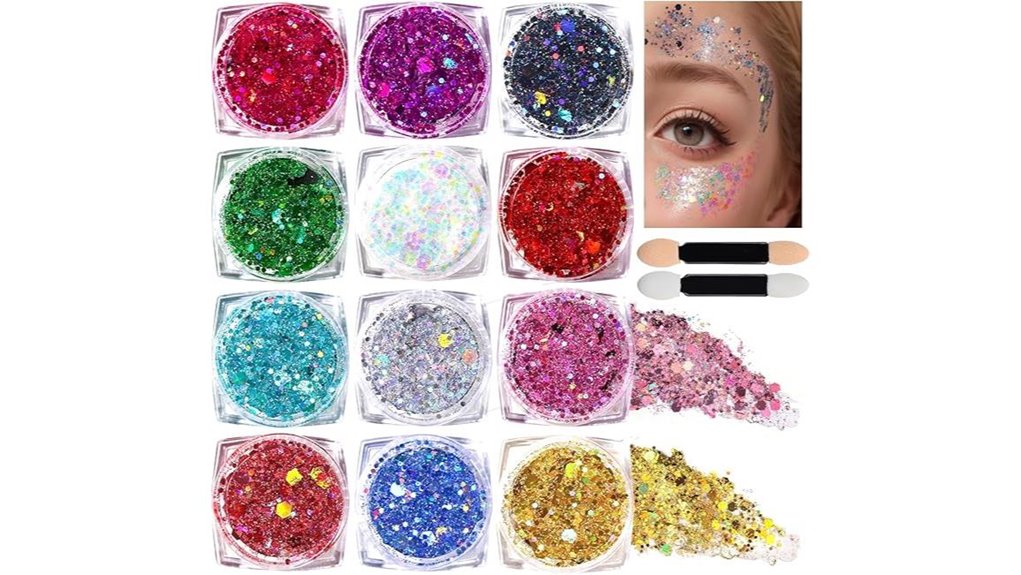 teenitor 12 color glitter gel