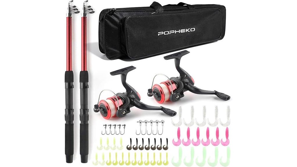 telescopic two piece fishing combo