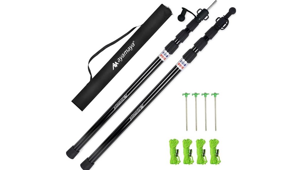 telescoping four section aluminum poles