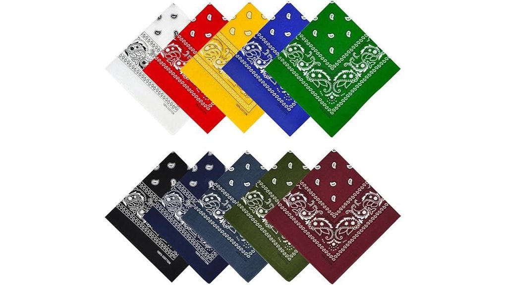 ten 22x22 cotton bandanas