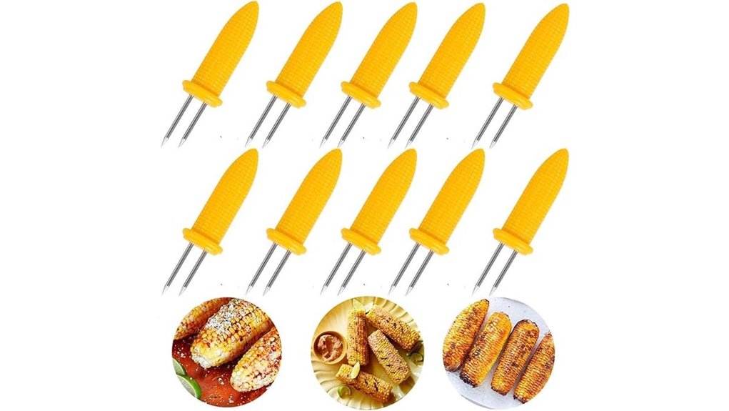 ten stainless steel skewers