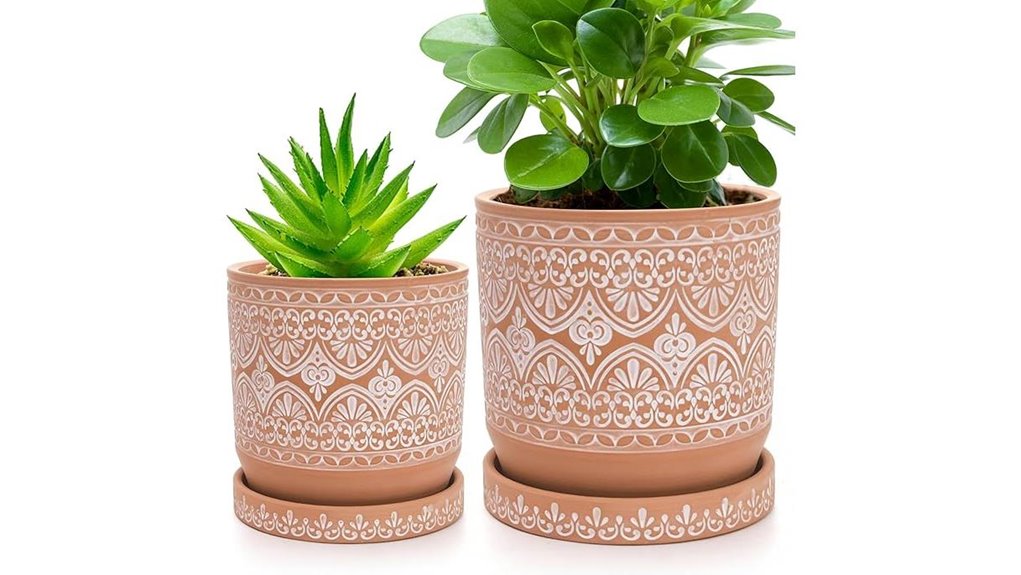 terracotta 2 pot saucer set
