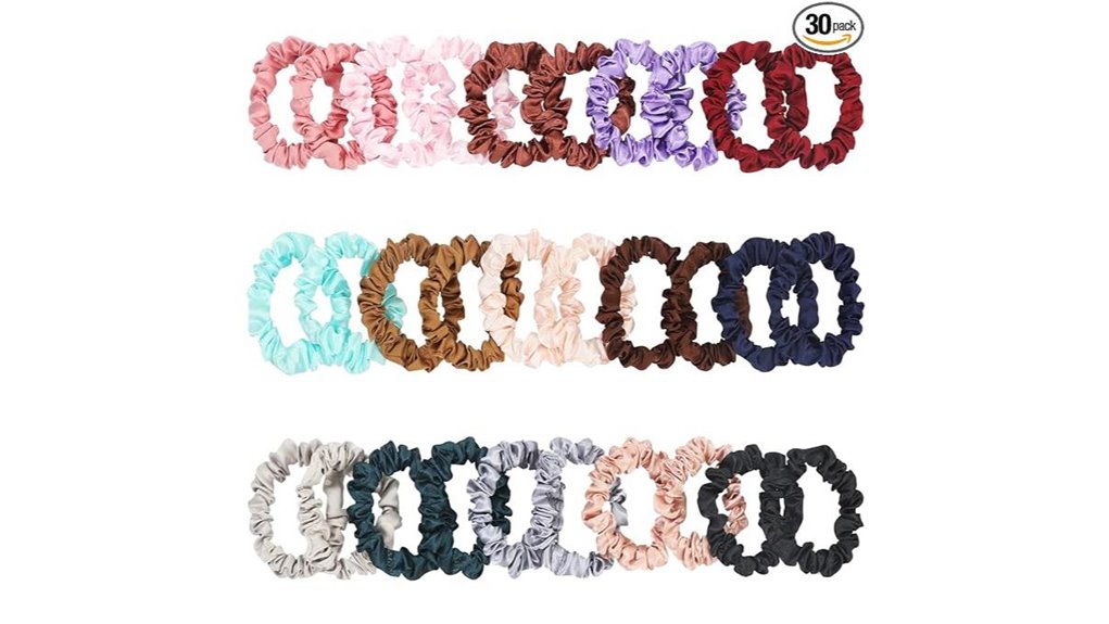 thirty multicolor silk scrunchies