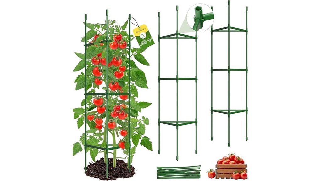three 51 inch tomato trellis
