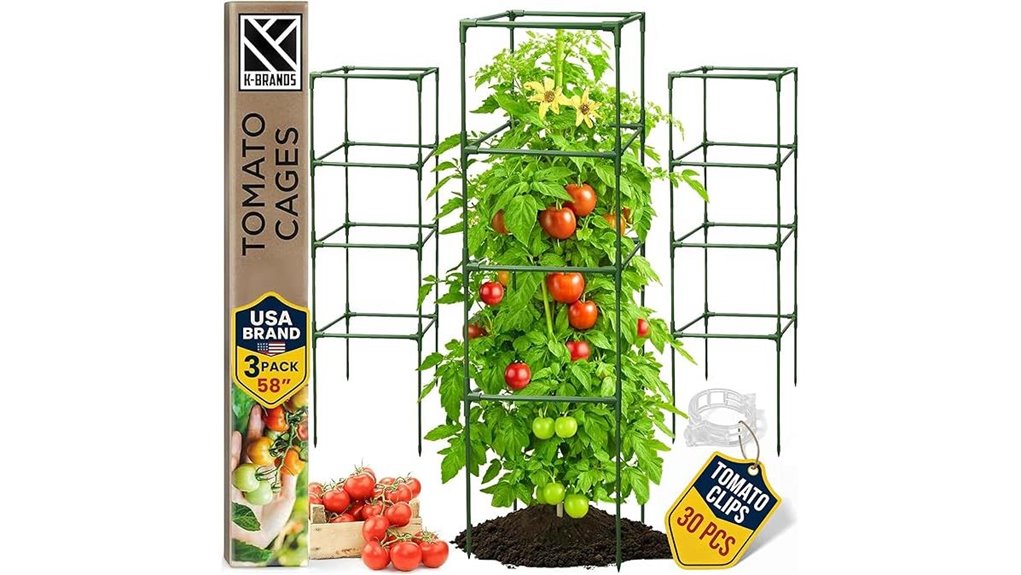 three 58 inch tomato stakes