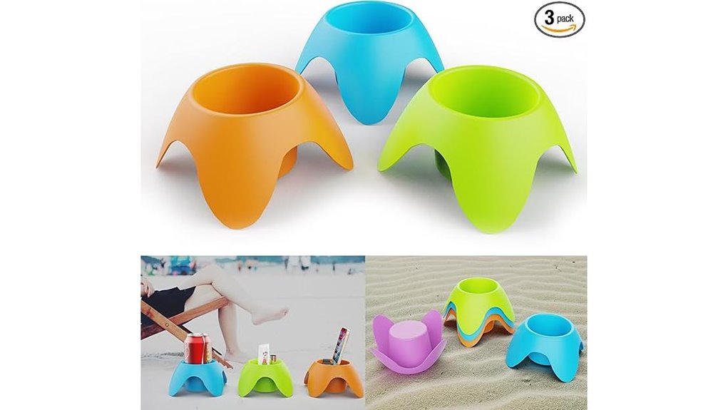 three beach holders coasters