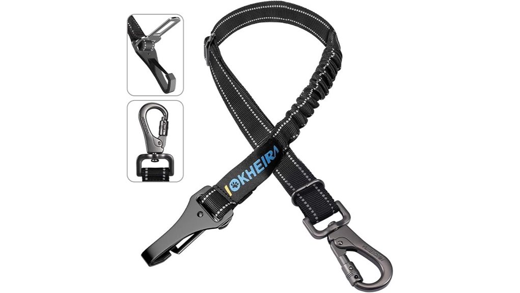 three in one dog bungee seatbelt